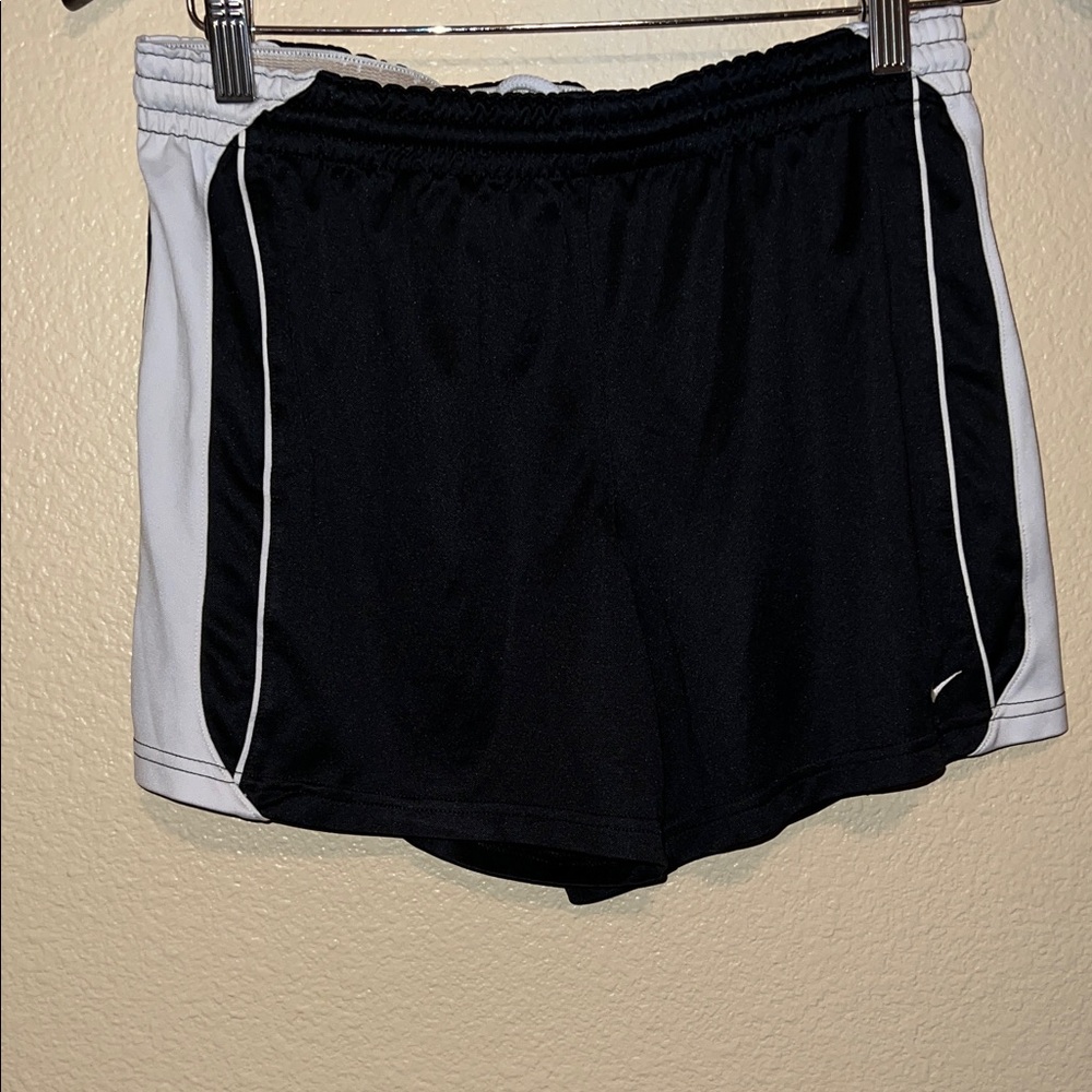 Nike Women's Black and White Athletic Shorts
